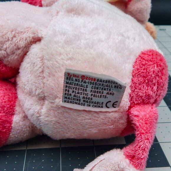 Ty Pluffies MOOER Pink Cow 9" w/Tags Stuffed Animal Toy Plush TyLux 2008 - Picture 10 of 11